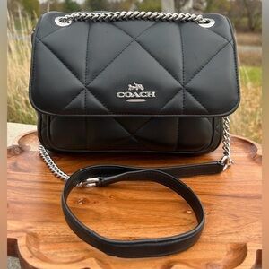 Coach Klare 25 Black Puffy Diamond Quilted Crossbody Black Quilted Crossbody Bag